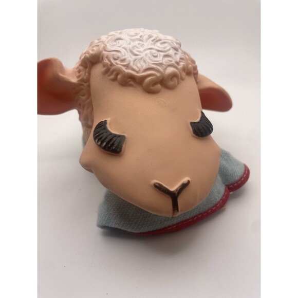 Vintage Toy Lamb Chop Hand Puppet 1960 Tarcher Shari Lewis Vinyl Rubber Head - Picture 4 of 8